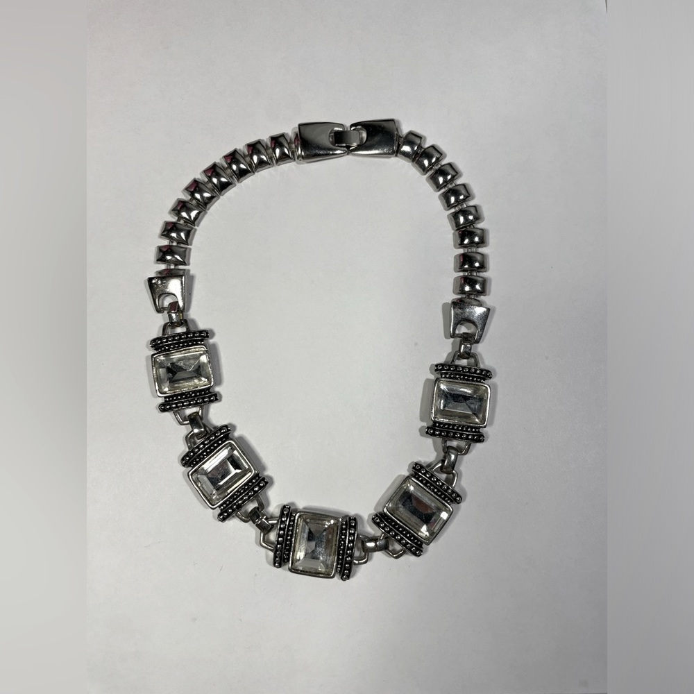 Aldo Jewel Necklace Rhinestone Metal Chain Mob Wife vintage 80s costume jewelry